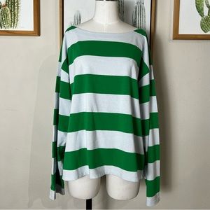 JCrew Relaxed long-sleeve boatneck T-shirt in stripe